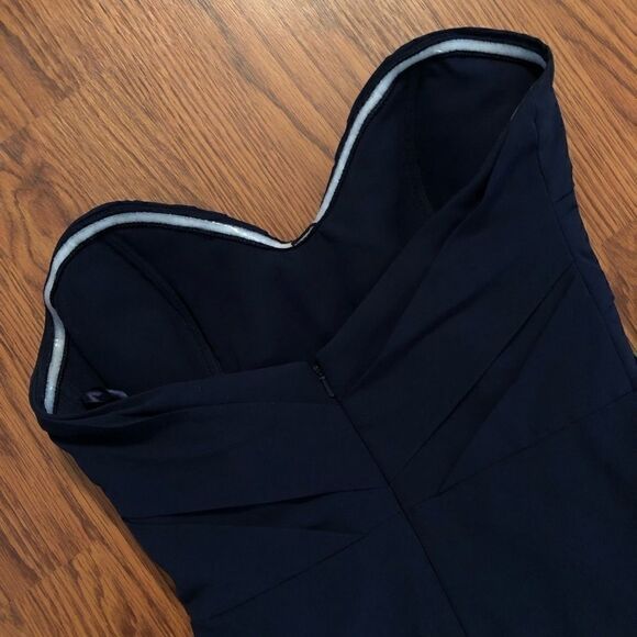 Hayley Paige Occasions Navy Strapless A-Line Gown - Picture 5 of 7